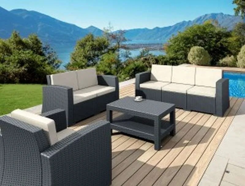 Πολυθρόνα Monaco Grey Dark Πολυπροπυλενίου 82X79X79εκ.