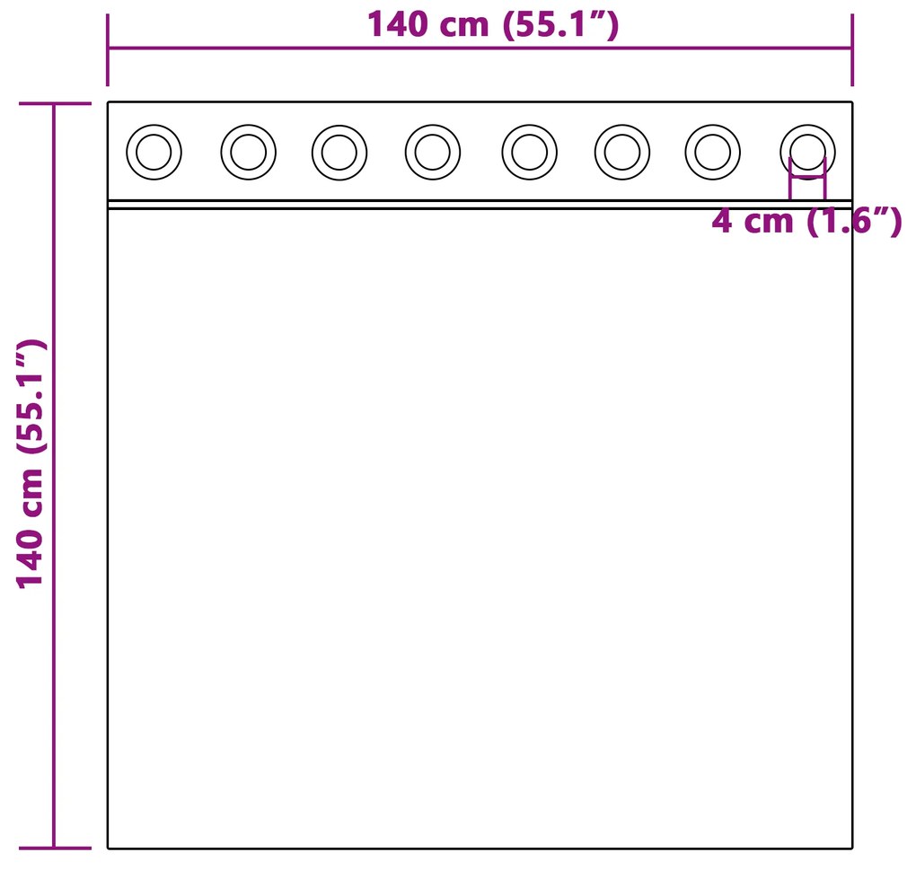 vidaXL Κουρτίνες με κουρτίνες 2 pcs Γαλάζιο 140 x 140 cm Πολυεστέρας