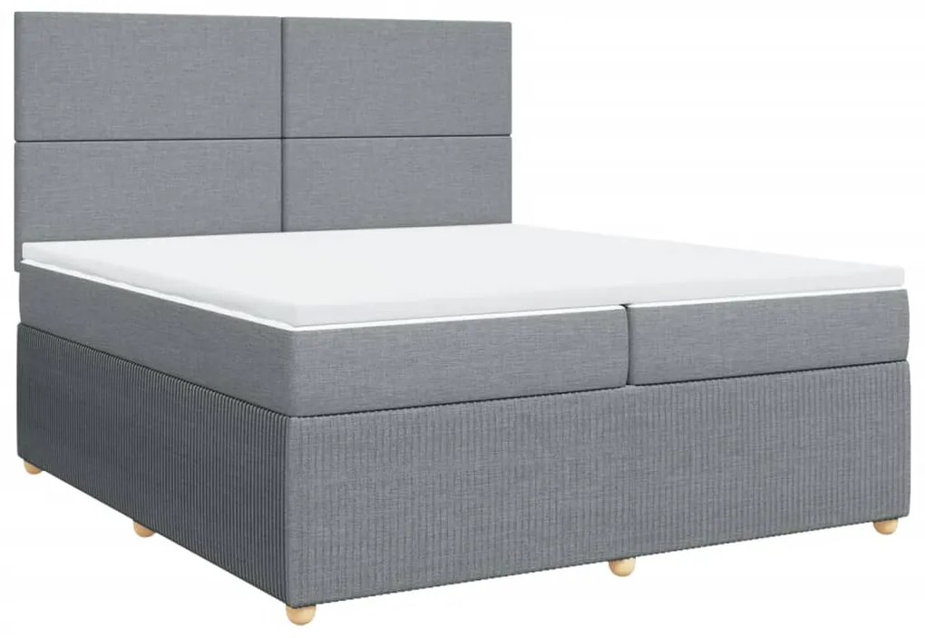 ΚΡΕΒΑΤΙ BOXSPRING ΜΕ ΣΤΡΩΜΑ ΑΝΟΙΧΤΟ ΓΚΡΙ 200X200 ΕΚ. ΥΦΑΣΜΑΤΙΝΟ 3294456