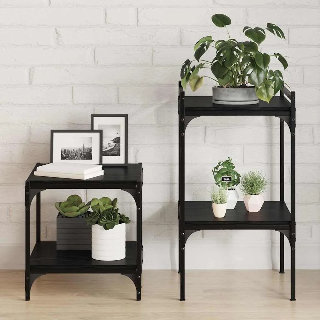 vidaXL Ράφι Βιβλίων 4 pcs Μαύρο 40 x 40 x 1.5 cm Επεξεργασμένο ξύλο