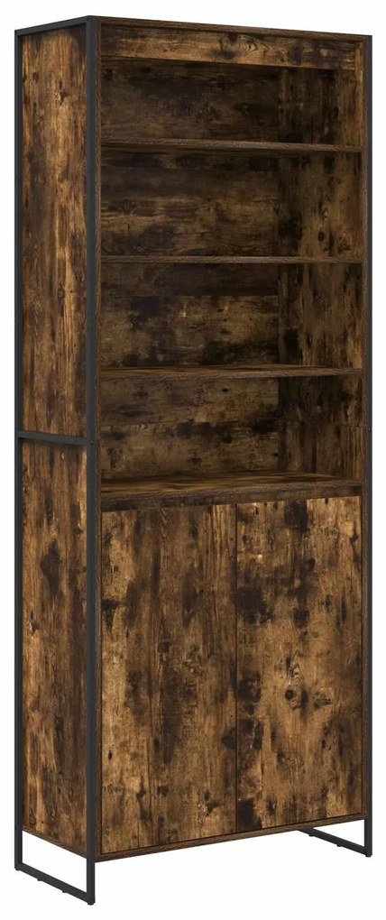 vidaXL Ψηλά Ντουλάπια 2 pcs Καπνιστό Δρύς 60 x 36 x 300 εκ.