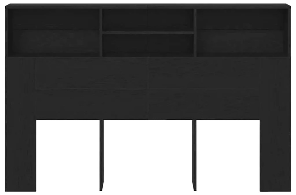 vidaXL Κρεβάτι με Κεφαλάρι με ράφι Μαύρη δρυς 160 x 19 x 103.5 cm