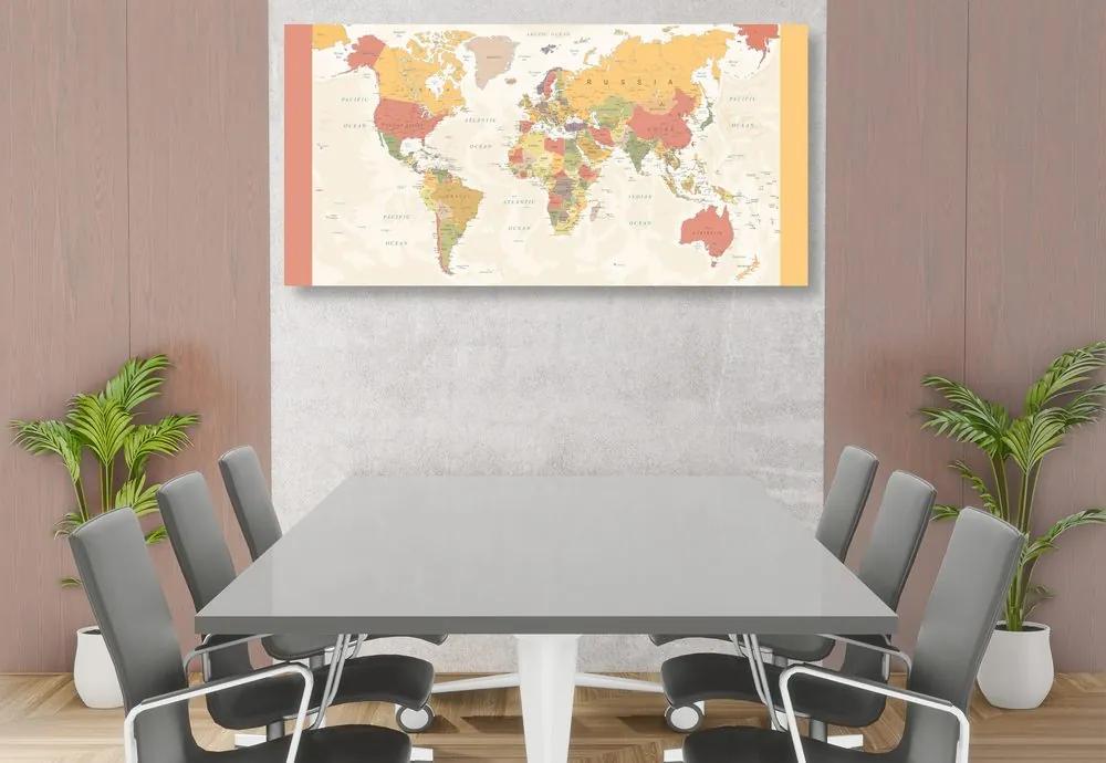 Εικόνα στον λεπτομερή παγκόσμιο χάρτη από φελλό - 100x50  flags