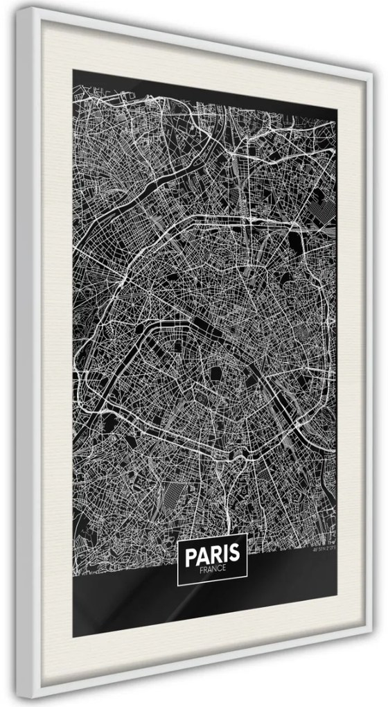 Αφίσα - City Map: Paris (Dark) - 20x30 - Χρυσό - Χωρίς πασπαρτού