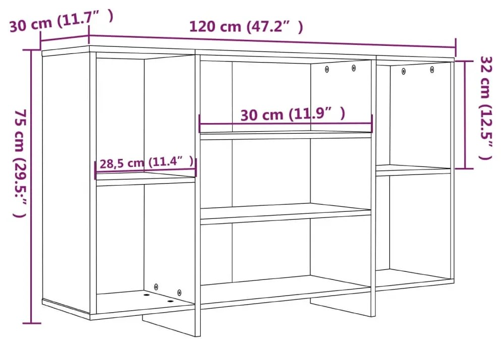 Ντουλάπι Καπνιστή Δρυς 120x30x75 εκ. από Επεξεργασμένο Ξύλο - Καφέ