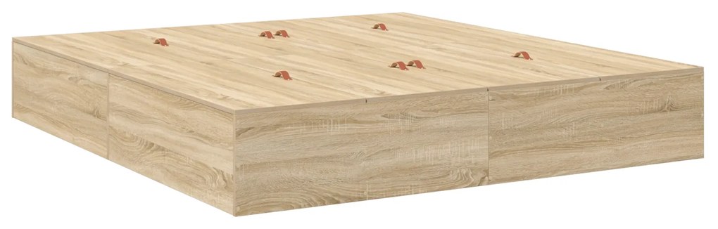 vidaXL Κρεβάτι αποθήκευσης από Sonoma Oak 200x200 εκ.