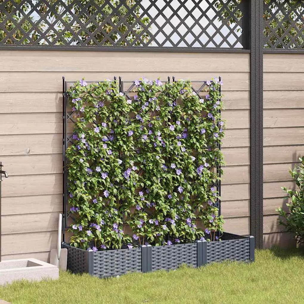 vidaXL Κηποτινάκι με Τρέλα 3 pcs Γκρι 120 x 40 x 125.5 εκ. PP