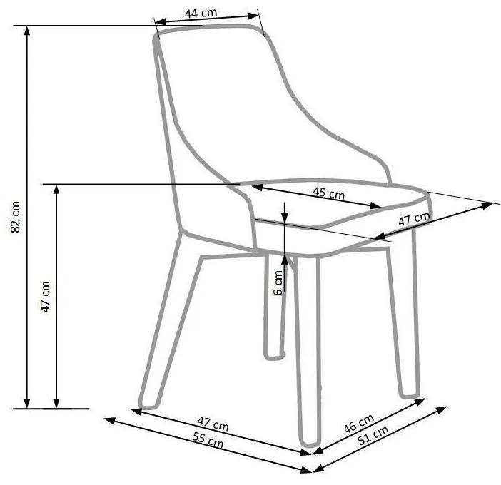 Καρέκλα Houston 577, Γκρι, Άσπρο, 82x51x55cm, 9 kg, Ταπισερί, Ξύλινα, Ξύλο: Οξιά | Epipla1.gr
