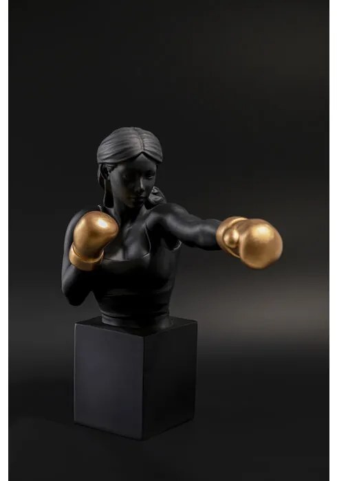 Διακοσμητικό Επιτραπέζιο Balboa Γυναίκα Μποξ 20x40 εκ. 20x25x40εκ - Μαύρο