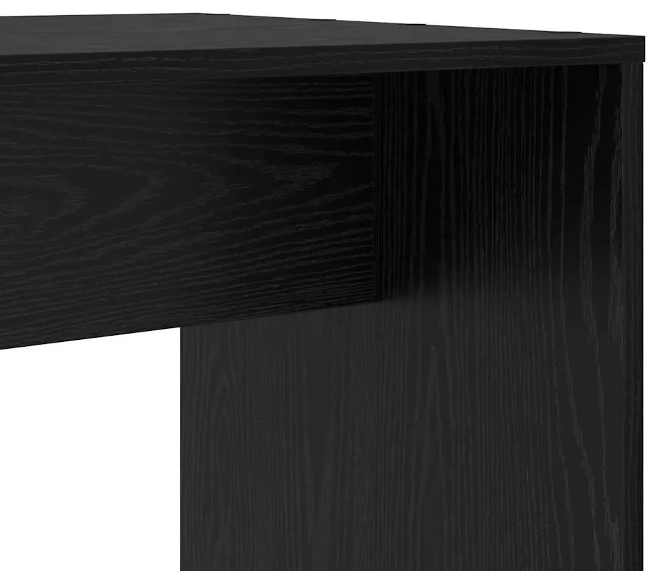 vidaXL Γραφείο Μαύρη δρυς 138.5 x 55 x 143 εκ Επεξεργασμένο ξύλο