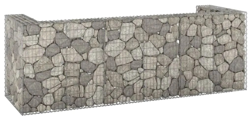 vidaXL Συρματοκιβώτιο Τοίχος για Κάδους 325x100x110 εκ Γαλβαν. Χάλυβας