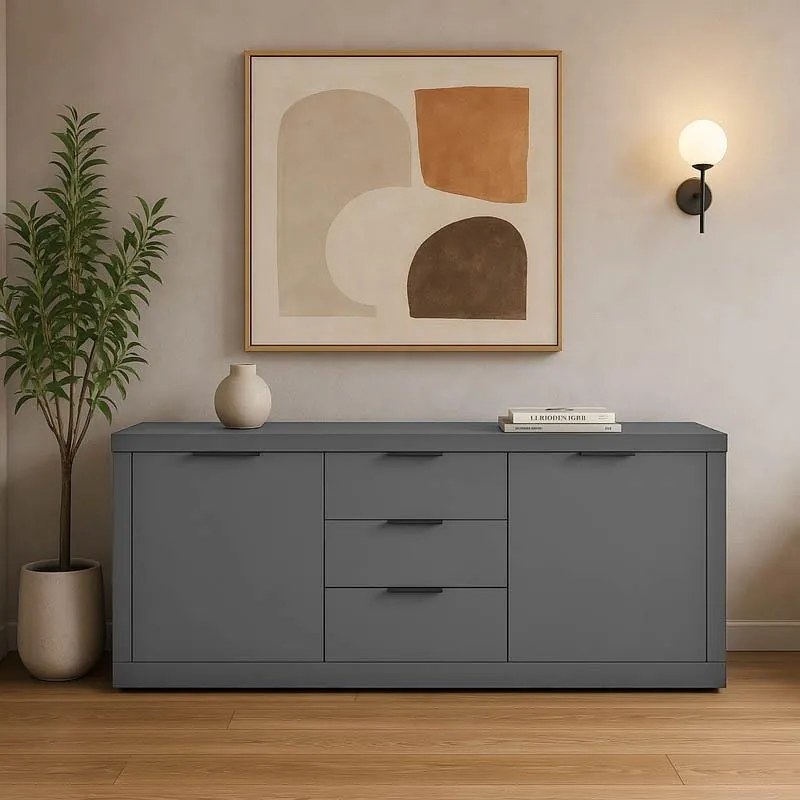 Μπουφές Doha ανθρακί 180x45x80,5 εκ. 180x45x80.5 εκ.
