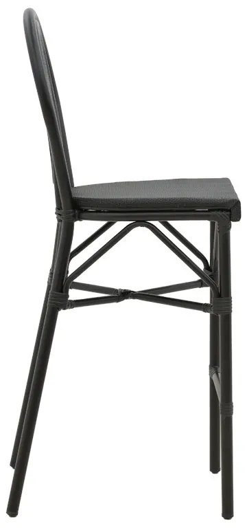 Σκαμπό μπαρ Dezyan pakoworld μαύρο αλουμίνιο-μαύρο textilene 41.5x53.5x116εκ