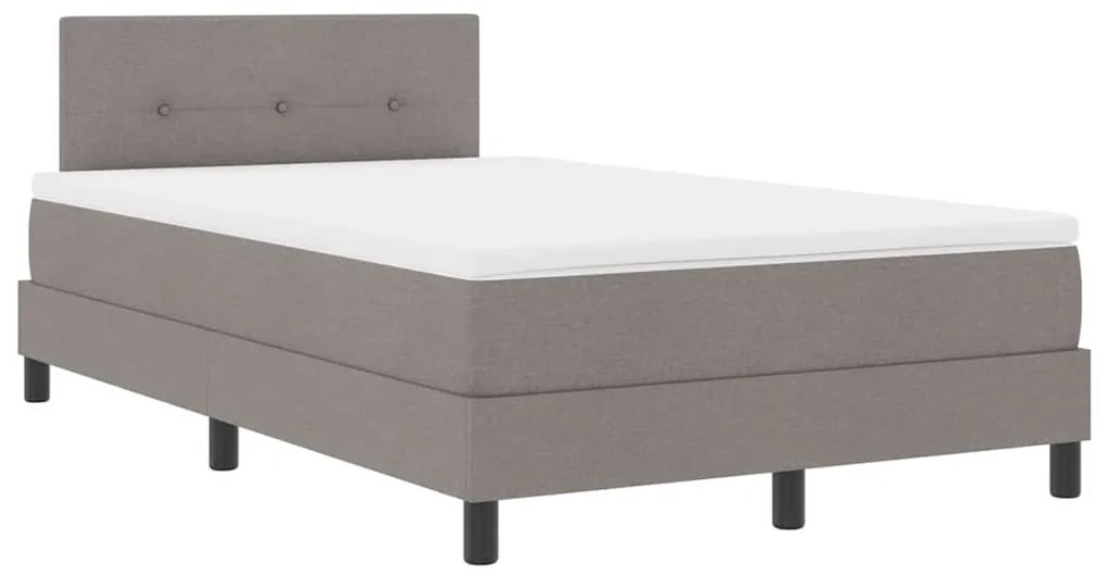 vidaXL Κρεβάτι με ελατήρια με στρώμα Taupe 120 x 200 cm ύφασμα