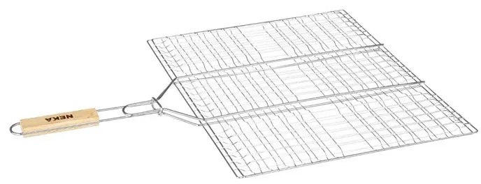 Διπλή Σχάρα Ψησίματος από Ατσάλι με Ξύλινη Λαβή 50 x 40 x 70 cm Neka 118047