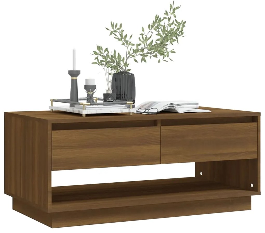 vidaXL Τραπεζάκι Σαλονιού Καφέ Δρυς 102x55x44 εκ. Επεξεργασμένο Ξύλο