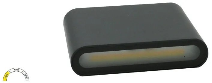 Απλίκα Φωτιστικό Τοίχου LED 6W ΙΡ54 3CCT Up-Down Lumen-3-8961-Ανθρακί 3-8961
