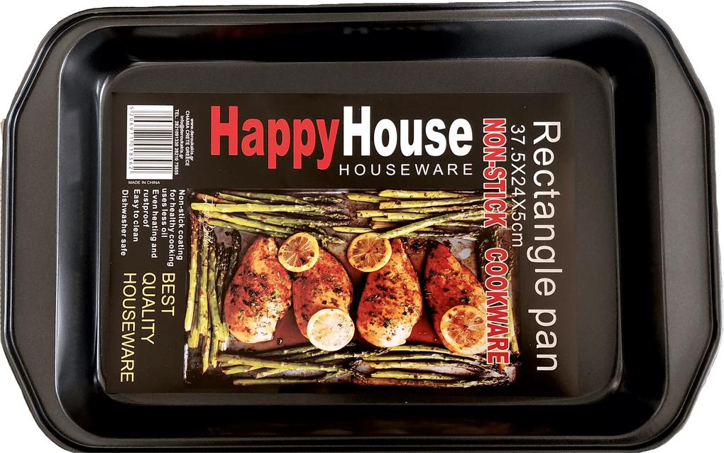 Happy House Ταψί Αντικολλητικό Βαθύ Μαύρο 39x25,5 cm
