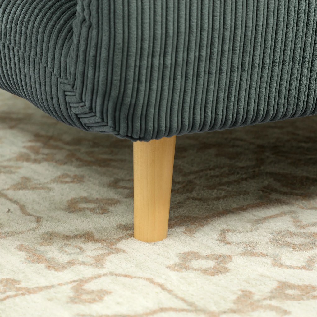 HOMCOM 2-σε-1 πολυθρόνα-κρεβάτι, ρυθμιζόμενο προσκέφαλο, εμφάνιση κοτλέ, 82 cm x 87 cm x 89 cm Πράσινο