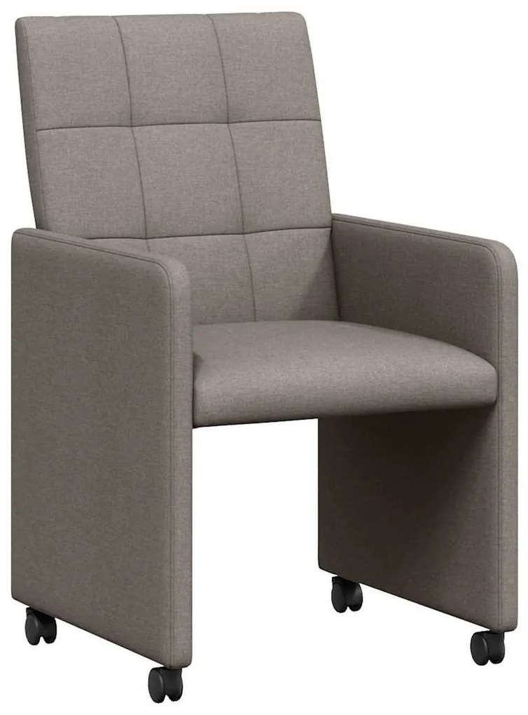 vidaXL Καρέκλες Φαγητού με Ρόδες 2 pcs Taupe 58 x 65 x 94 εκ ύφασμα