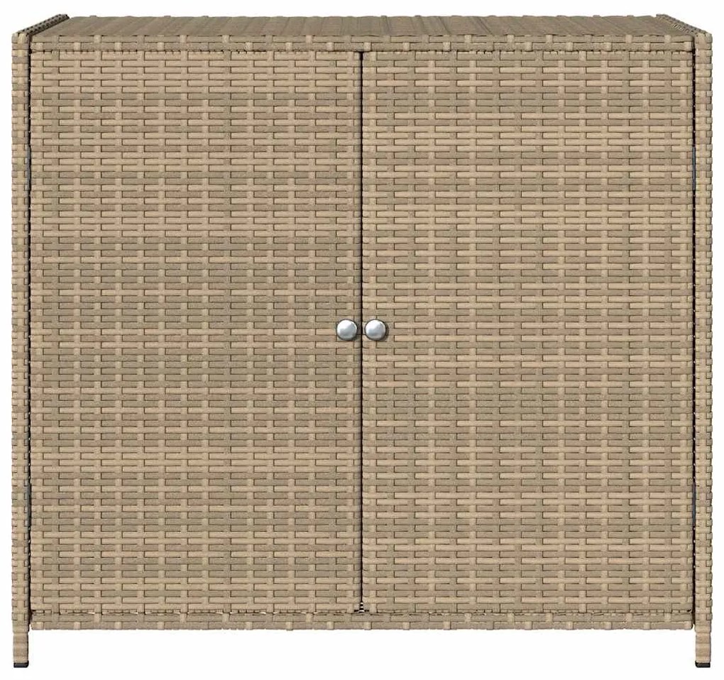 vidaXL Ντουλάπι Αποθήκευσης Κήπου Beige 83x45x76 εκ. Συνθετικό Ρατάν
