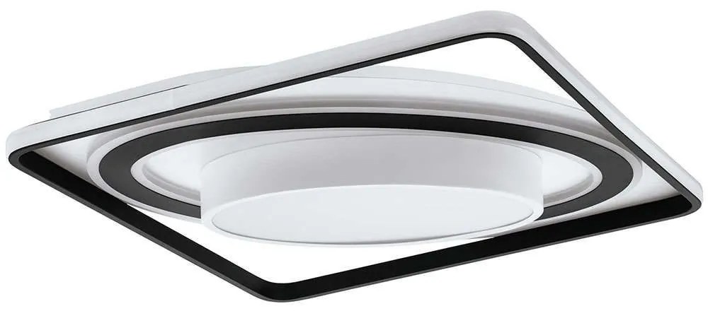 Φωτιστικό Οροφής - Πλαφονιέρα Benalauri 39849 45x45x8,5cm Dim Led Black-White Eglo Steel,Plastic