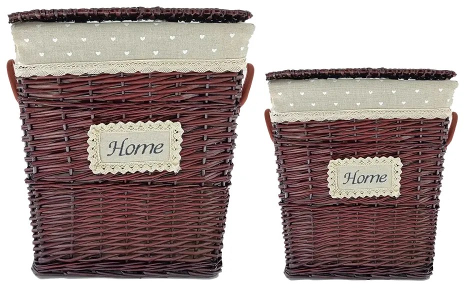 Καλάθι “HOME” σετ 2τμχ σε κόκκινο χρώμα 45x33x54 700-01100