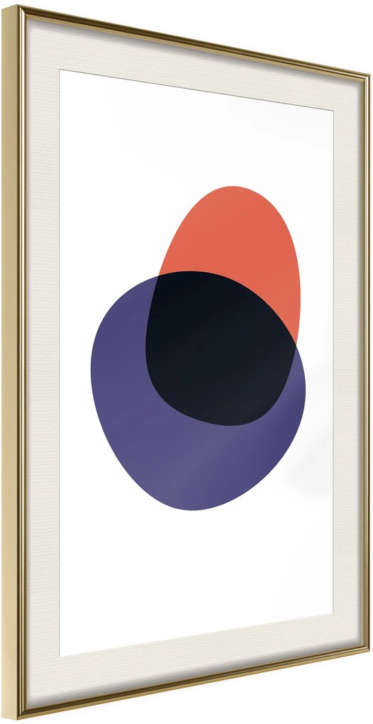 Αφίσα - White, Orange, Violet and Black - 20x30 - Χρυσό - Με πασπαρτού