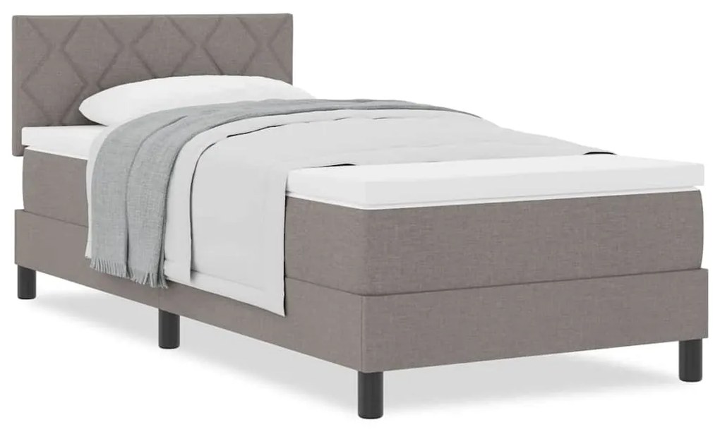 vidaXL Κρεβάτι box spring με στρώμα Taupe 100 x 200 cm ύφασμα