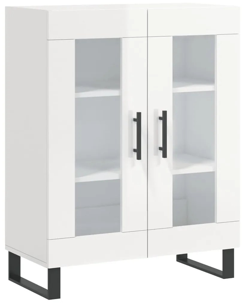 vidaXL Ντουλάπι Γυαλιστερό Λευκό 69,5x34x90 εκ. Επεξεργασμένο Ξύλο