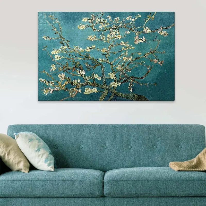 Πίνακας σε καμβά &quot;Blooming Flowers&quot; Megapap ψηφιακής εκτύπωσης 140x100x3εκ.