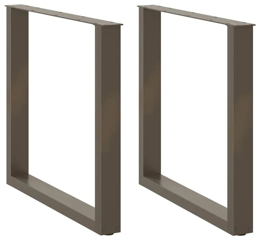 Πόδια Τραπεζαρίας σε Σχήμα U 2 τεμ. από Φυσικό Ατσάλι 90x(72-73) εκ. Ατσάλι