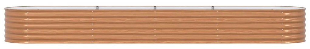vidaXL Υπερυψωμένη Ζαρντινιέρα Καφέ 400 x 80 x 44 cm Ατσάλι