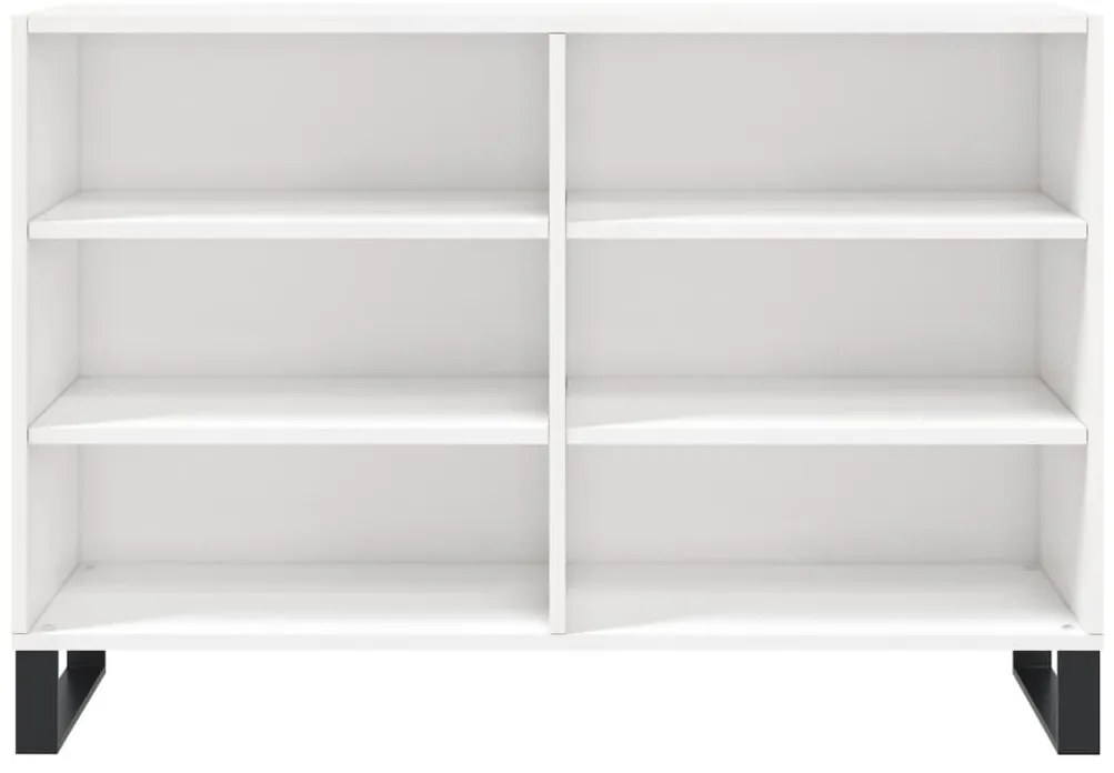 vidaXL Ραφιέρα Γυαλιστερή Λευκή 103,5 x 35 x 70 εκ. από Επεξεργ. Ξύλο