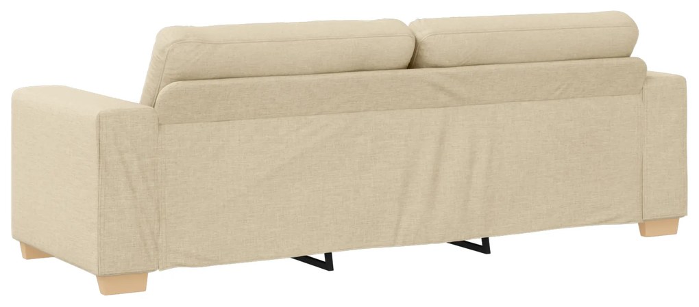 vidaXL Σετ Καναπέ με μαξιλάρι με μαξιλάρι 3 pcs Κρεμ ύφασμα