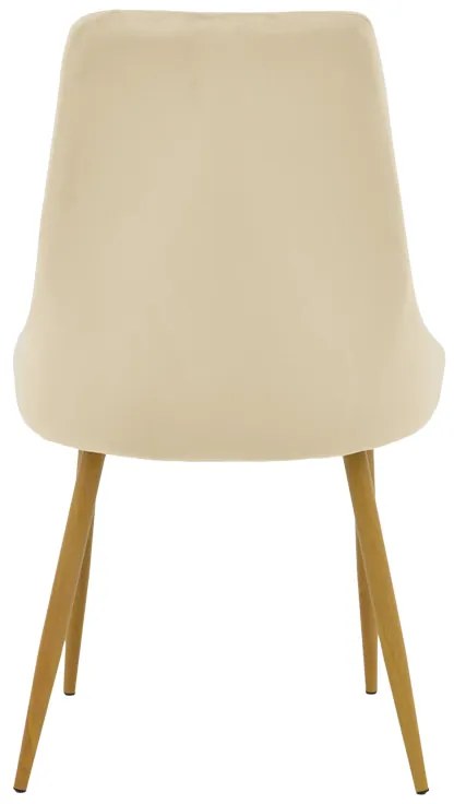 Καρέκλα Azori pakoworld μπεζ βελούδο με πόδι μετάλλου σε φυσική απόχρωση 49x55x85εκ