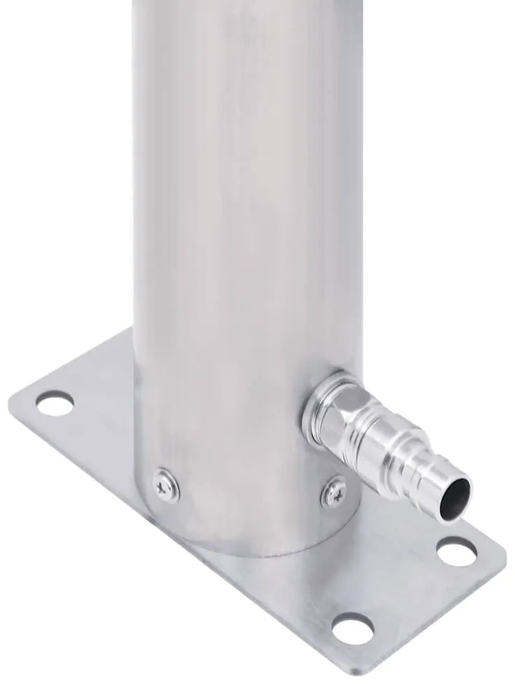 vidaXL Βρύση Δαπέδου Κήπου Στρογγυλή 80 εκ. από Ανοξείδωτο Ατσάλι