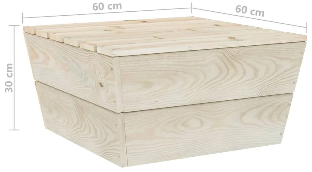 vidaXL Τραπέζι Κήπου 60x60x30 εκ. από Εμποτισμένο Ξύλο Ερυθρελάτης