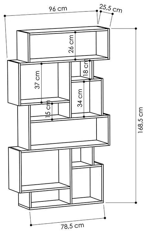 Βιβλιοθήκη Karmato pakoworld χρώμα φυσικό 96x25,5x168,5εκ