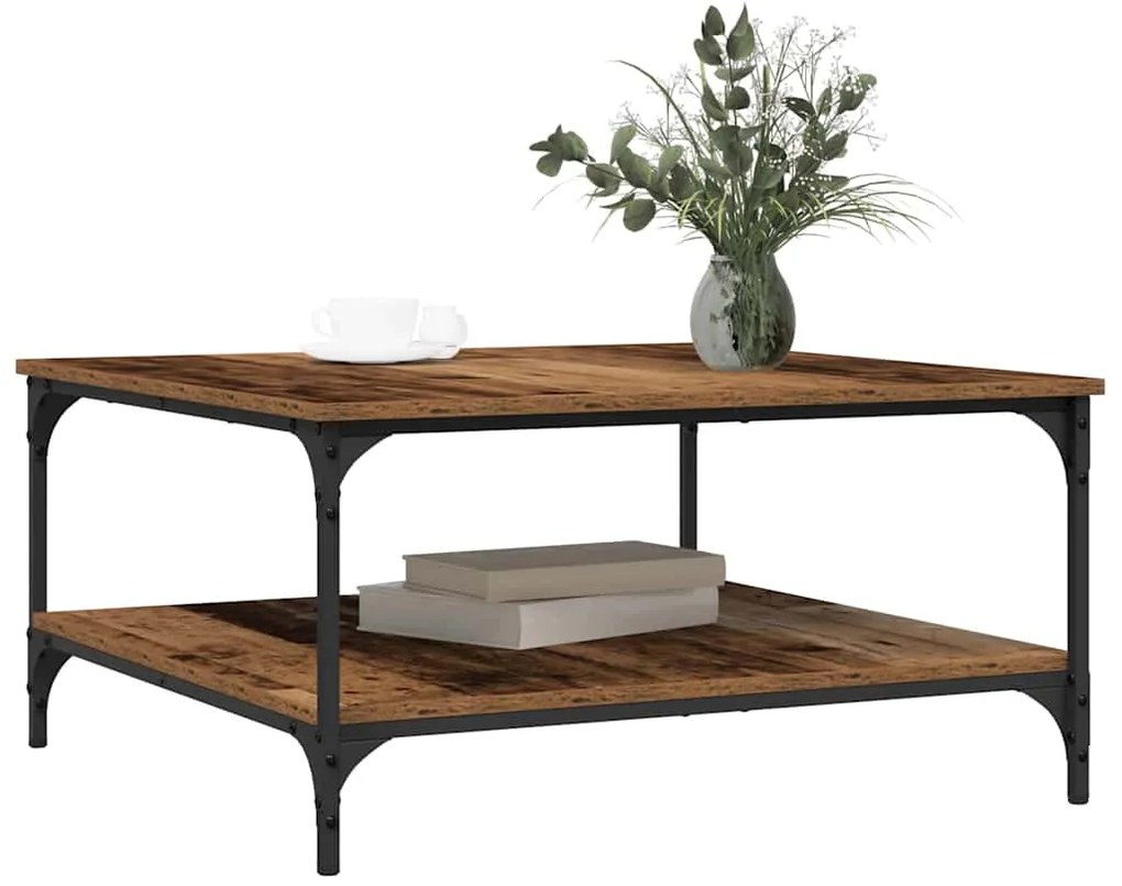 vidaXL Τραπεζάκι σαλονιού Παλαιό ξύλο 80 x 80 x 40 cm