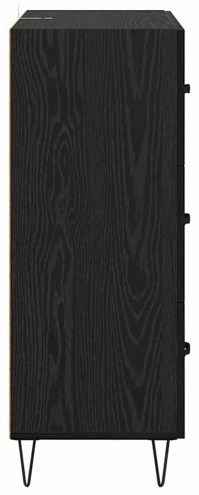 vidaXL Πλαϊνό γραφείο με συρτάρι Μαύρη Οξυά 69,5 x 34 x 90 εκ.