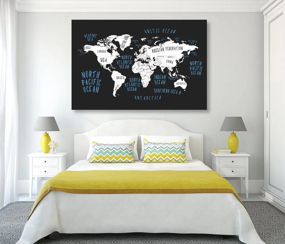 Εικόνα στον παγκόσμιο χάρτη φελλού σε μοντέρνο σχέδιο - 120x80  transparent