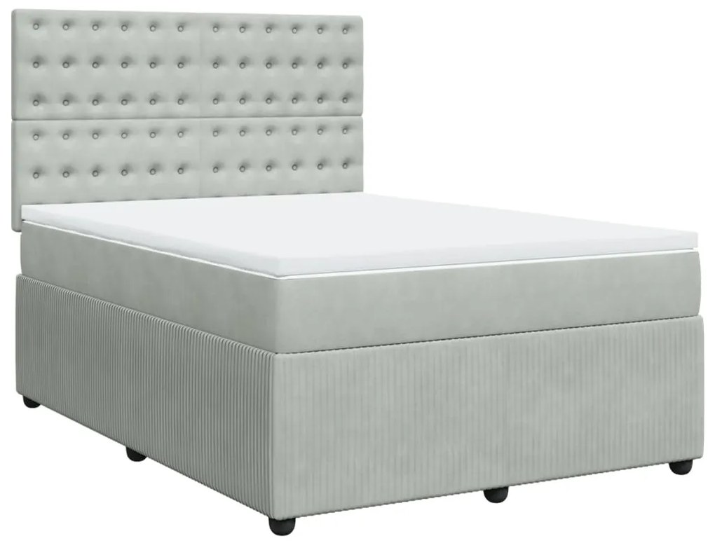 ΚΡΕΒΑΤΙ BOXSPRING ΜΕ ΣΤΡΩΜΑ ΑΝΟΙΧΤΟ ΓΚΡΙ 140X190 ΕΚ. ΒΕΛΟΥΔΙΝΟ 3292346