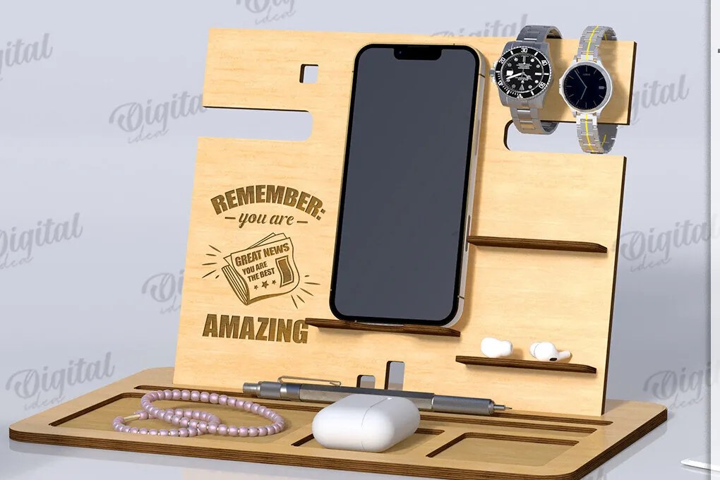Intra απο ξύλο plywood 3mm-4mm πάχος 3D Ξύλινος Οργανωτής Γραφείου Δίασταση 30x20 cm INTRAFABR-119549619