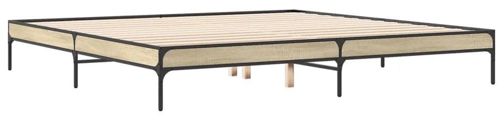 vidaXL Πλαίσιο Κρεβατιού Sonoma Δρυς 200x200 εκ. Επεξ. Ξύλο &amp; Μέταλλο