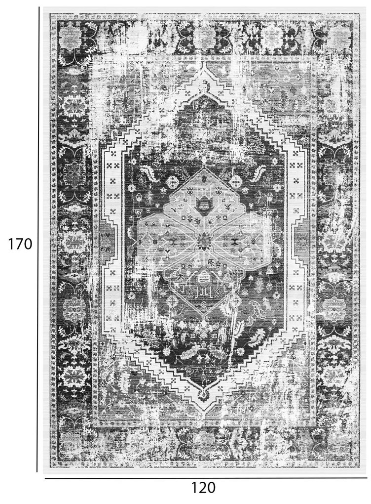 Χαλί σαλονιού Vintage C7677.11 Josiane με Κρόσια Γκρί 120x170 εκ. 120x170x1 εκ.