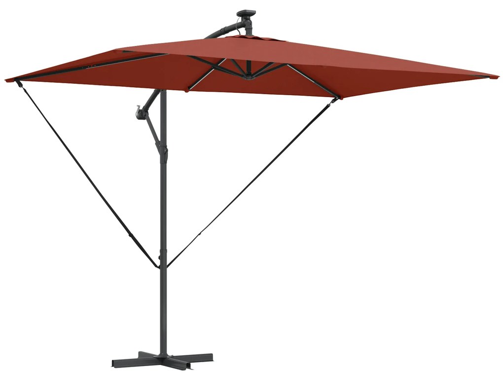 vidaXL Ομπρέλα Cantilever Banana Τερακότα 294 x 200 x 254 εκ.