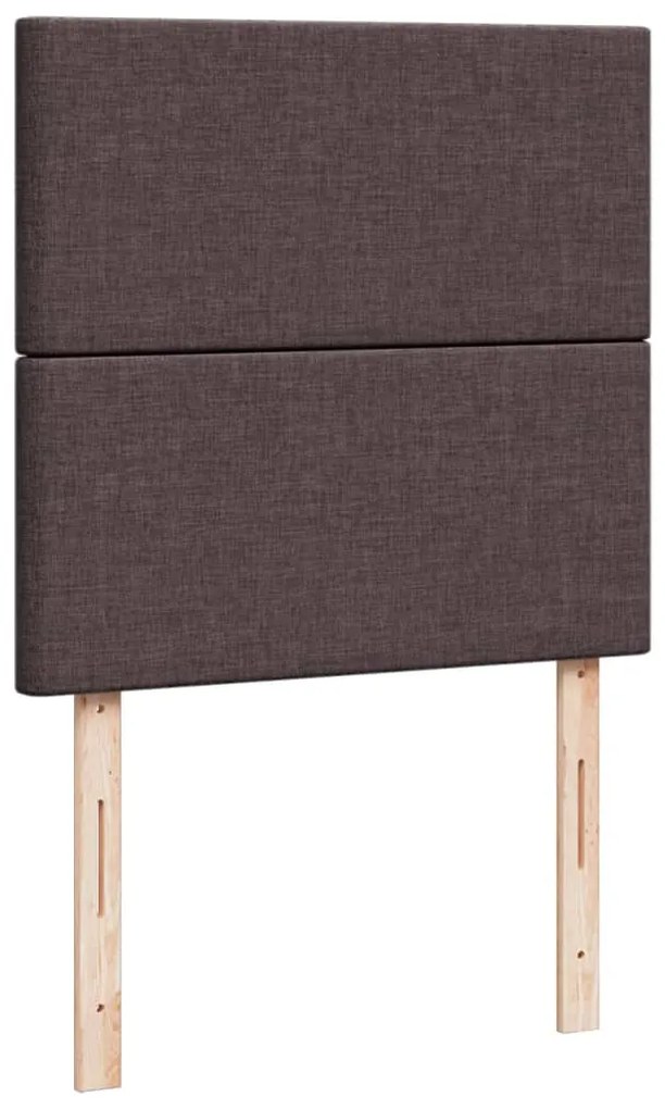 vidaXL Κρεβάτι Boxspring με Στρώμα Σκούρο Καφέ 100x200 εκ. Υφασμάτινο