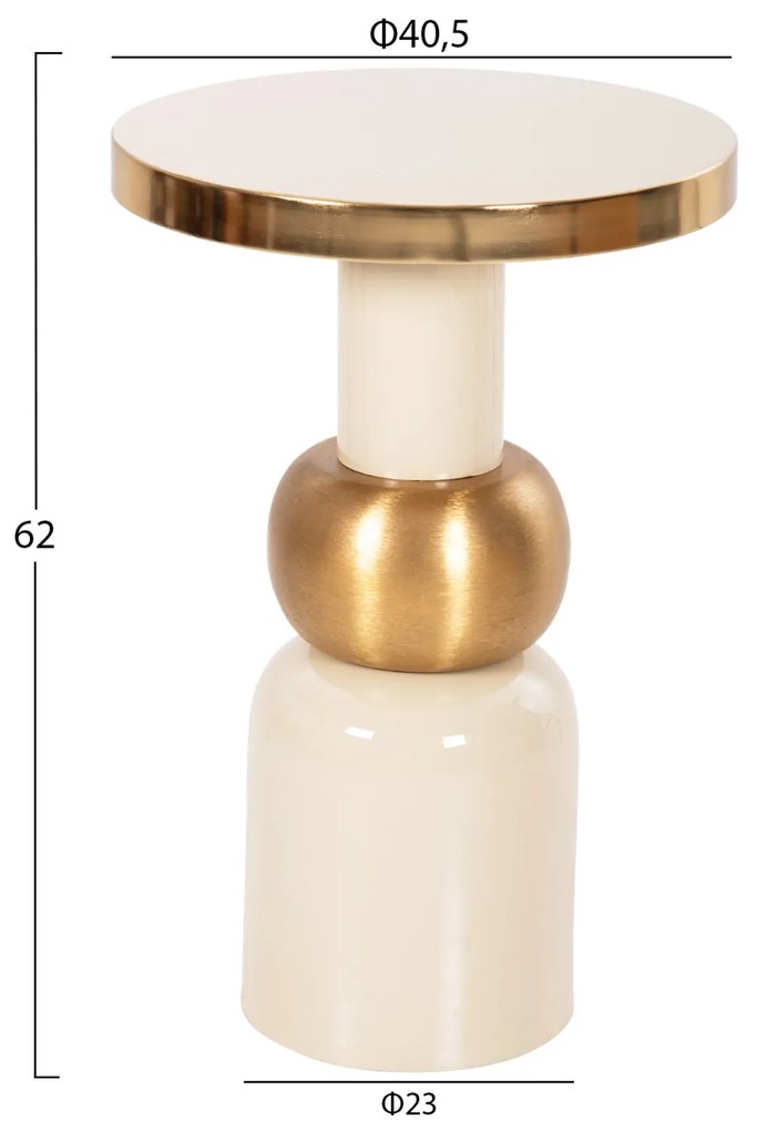 ΒΟΗΘΗΤΙΚΟ ΤΡΑΠΕΖΑΚΙ AMBUR HM4238.03 ΜΕΤΑΛΛΟ ΣΕ ΕΚΡΟΥ-ΧΡΥΣΟ Φ40,5x62Υ εκ.