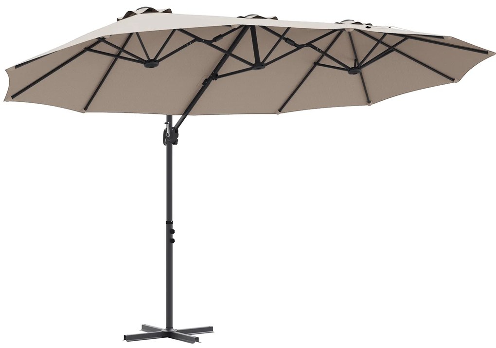 vidaXL Ομπρέλα κήπου τύπου καντίλας Taupe 372 x 198 x 253 εκ